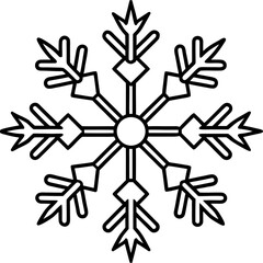 Vector Illustration of a Simple Blue Snowflake Flat Style, Blue Snowflake Vector Icon, Minimal Winter Snowflake Illustration, Flat Snowflake Graphic