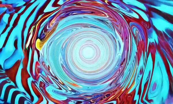 This captivating video showcases a mesmerizing swirl of vibrant colors, featuring dynamic patterns that seem to dissolve into a bright center. The visual experience offers a hypnotic journey, inviting