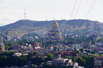 Church of the Assumption of the Blessed Virgin Mary in Tbilisi. Urban landscape.