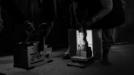 X-ray imaging of horse leg during veterinary examination