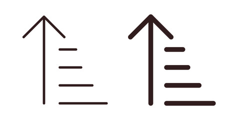 Sort amount up icons. thin line and glyph vector icons pack on white background