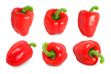 Red Bell Pepper paprika Different Angles for Cooking and Grocery Use on Transparent Background png
