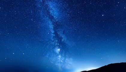 Fototapeta premium Deep Blue Night Sky Countless Stars Twinkling Blue Universe