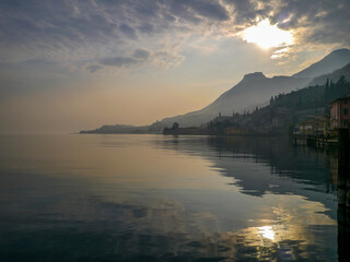 View towards the south from Gargnano with dramatic cloud formations