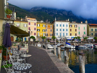 View of the sun-drenched little town of Gargagno