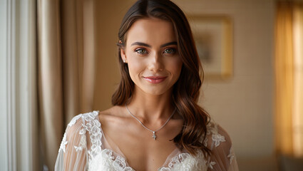 A portrait of a modern woman in a natural, everyday setting.