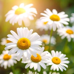 Bright daisies in sunlight