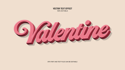 Happy Valentine day  retro vintage style text effect