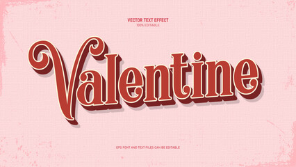 Happy Valentine day  Retro  style text effect