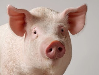 Close-up Portrait of Curious Pig