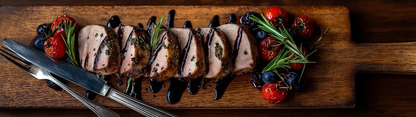 Gourmet Herb-Crusted Pork Presentation