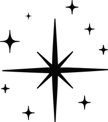 Fototapeta premium Sparkling starburst graphic, twinkling starlight, celebrating magic and wonder