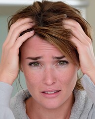 Stressed Woman Holding Head