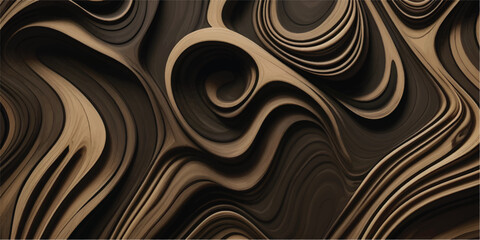 Premium Black Abstract Carved Wood Texture Background with Flowing Wave Design for Luxury Architecture and Interiors  