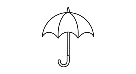 Simple Line Drawing of an Umbrella for Weather Protection.