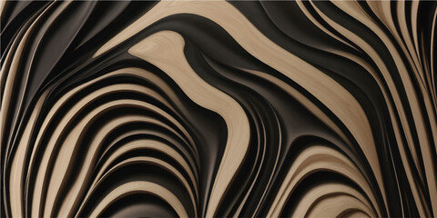 Luxury Black Abstract Carved Wooden Wave Texture Background for Premium Door Panels Interior Walls and High End Architectural Design Projects