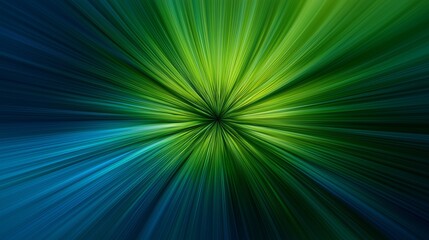 Vivid Green and Blue Abstract Burst