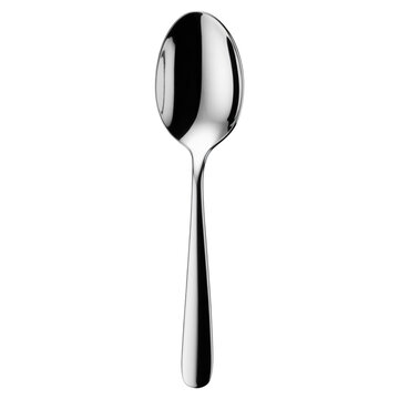 Polished stainless steel dessert spoon