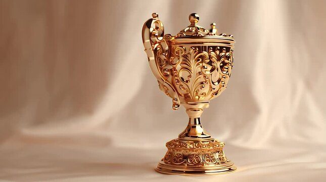 Ornate gold goblet with intricate decorative details