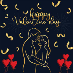 a graphic design template for a Valentine's Day card featuring the text "happy Valentine day"