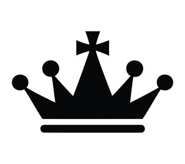 Elegant black crown icon symbol of royalty, power and success. crown icon isolated on white
