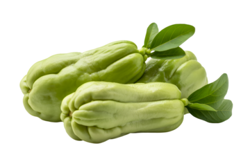 fresh chayote squash displayed . Isolated on transparent background, png