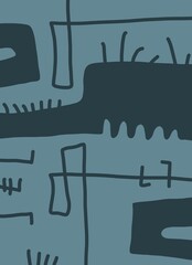 Abstract image for printing. Picture for modern interiors. The picture is painted by hand on a tablet. © neurostructure