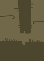 Abstract image for printing. Picture for modern interiors. The picture is painted by hand on a tablet. © neurostructure