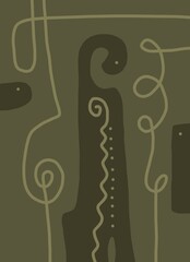 Abstract image for printing. Picture for modern interiors. The picture is painted by hand on a tablet. © neurostructure