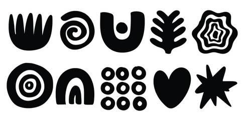 Set of hand drawn abstract trendy modern theme Isolated Vector