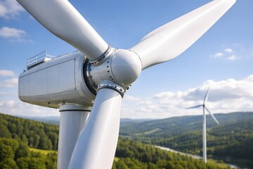 Torre e&oacute;lica para gera&ccedil;&atilde;o de energia sustent&aacute;vel. 
