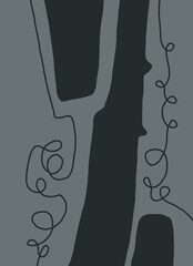 Abstract image for printing. Picture for modern interiors. The picture is painted by hand on a tablet. © neurostructure