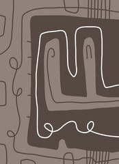 Abstract image for printing. Picture for modern interiors. The picture is painted by hand on a tablet.