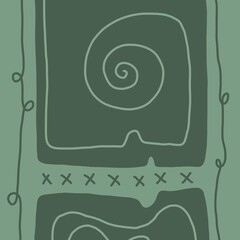 Abstract image for printing. Picture for modern interiors. The picture is painted by hand on a tablet.