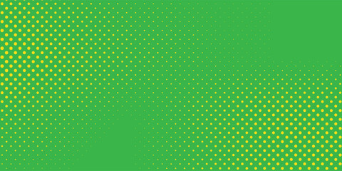 Background with dots halftone pattern of green and yellow dots in gradient colors. Abstract vector halftone pattern background with color gradation and half tone texture