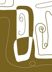 Abstract image for printing. Picture for modern interiors. The picture is painted by hand on a tablet.