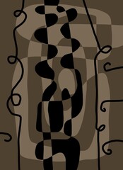 Abstract image for printing. Picture for modern interiors. The picture is painted by hand on a tablet.