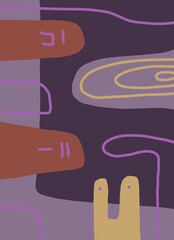 Abstract image for printing. Picture for modern interiors. The picture is painted by hand on a tablet.