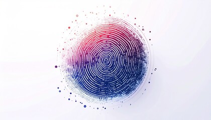 Abstract fingerprint design with vibrant colors and unique pattern.