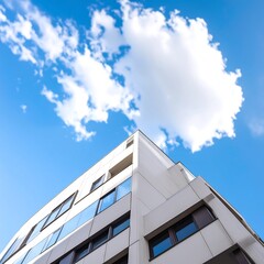 Modern building under a bright sky