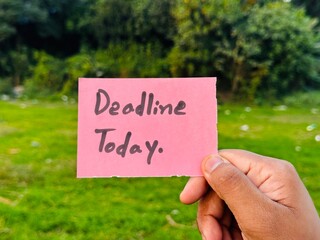 Deadline today handwritten card, Handwritten Deadline icon card