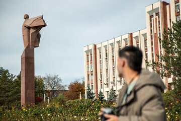 Tourism in Transnistria visiting Soviet Vladimir Lenin statue