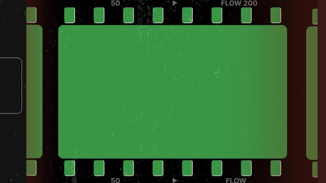 Cinema Film Reel strip animation on Green Screen