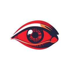 red eye on white background
