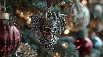 Gothic Ornament on Christmas Tree