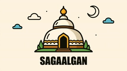Sagaalgan New Year, art video illustration.