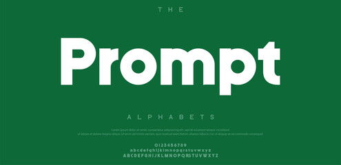 Prompt Minimal modern luxury logo alphabet font. Typography abstract sans serif technology, electronic, movie, future, creative brand logos fonts. vector illustration