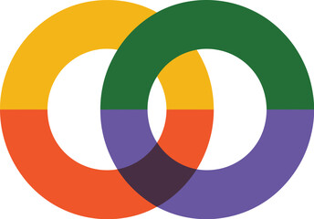 Obraz premium Vibrant overlapping circles in colorful modern design