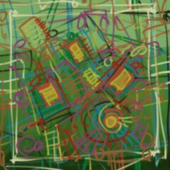 Abstract image for printing. Picture for modern interiors. The picture is painted by hand on a tablet.