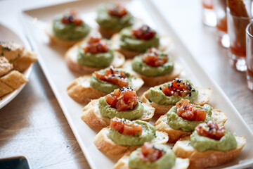 bruschetta with tomato and cheese